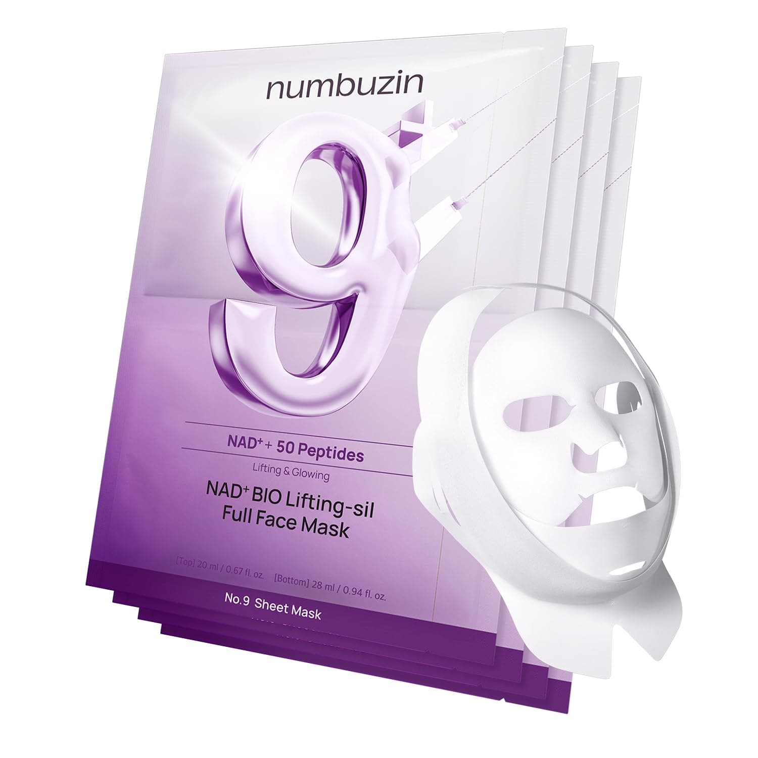 NO.9 NAD Bio Full Face Pack Sheet 4 Pzas